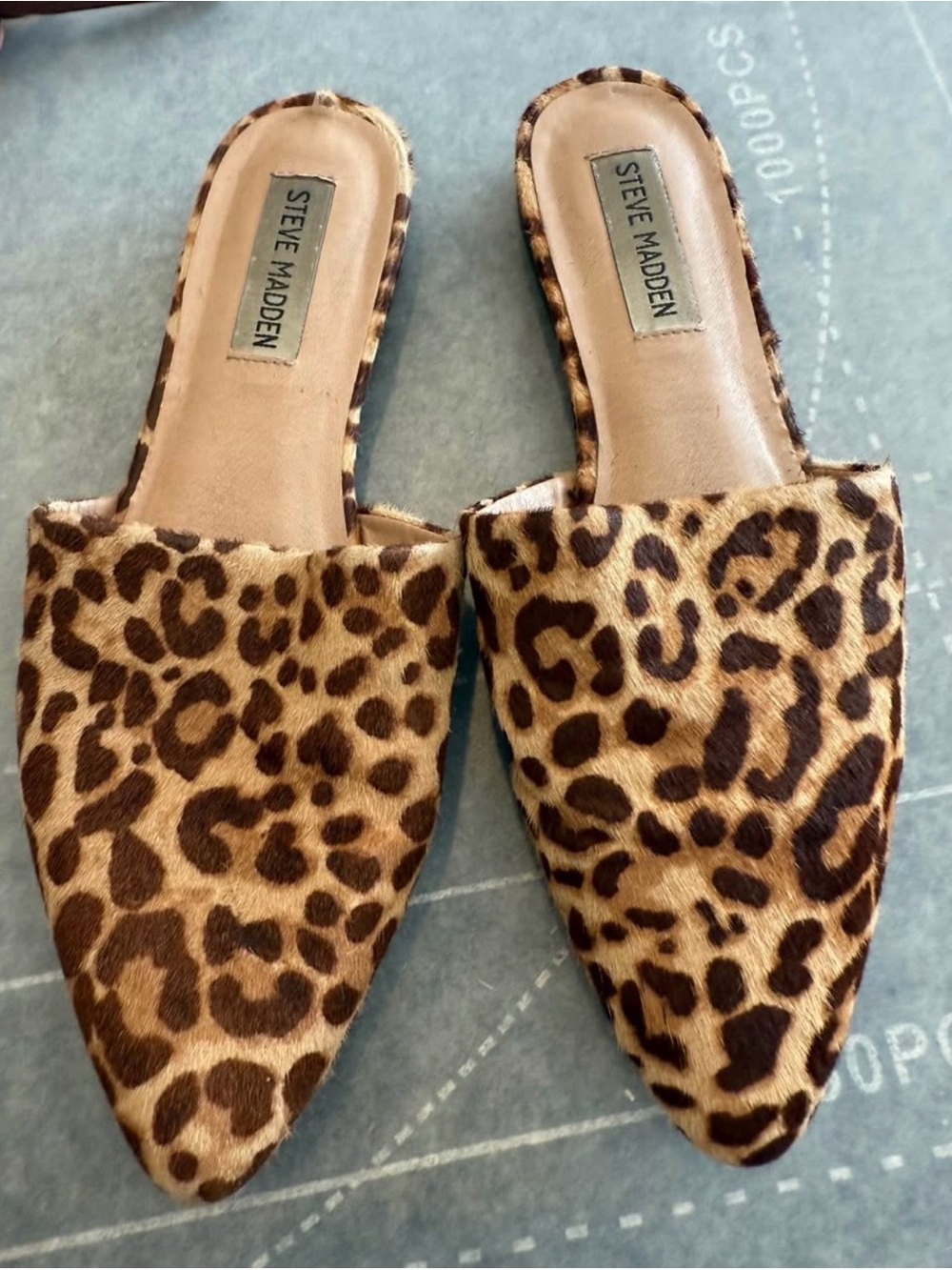 Steve Madden Leopard-Print Pointed Mules - Brown/Tan